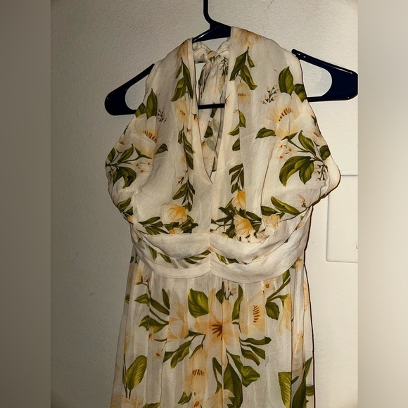 NWT FARM RIO X ANTHROPOLOGIE V-NECK FLORAL CHIFFON MAXI DRESS XL spring vacation - Picture 6 of 12